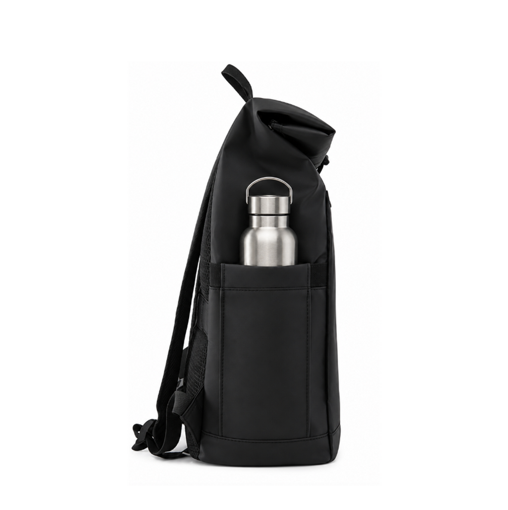 Satchel & Co - Roll Top Backpack - Black - 20L