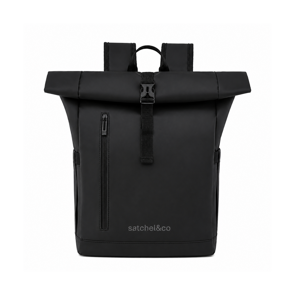 Satchel & Co - Roll Top Backpack - Black - 20L